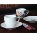 Haonai venta hiot 200-300ml taza de café de cerámica y platillo con logotipo personalizado